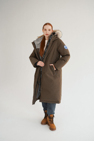Пальто пуховое Хелен Top Arctic Goose (Женский; 46; Олива без*Меха)